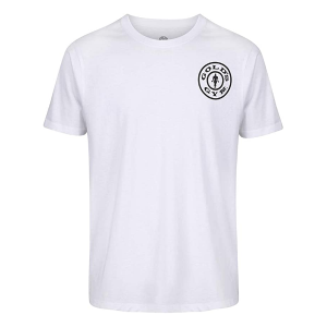 GGTS001 - T-Shirt Logo Chest Army White/Black - Camiseta Gold Gym Blanco