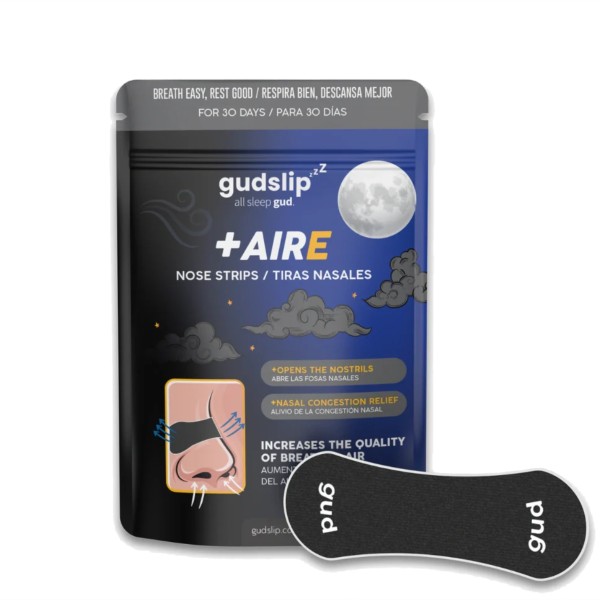 GUDSLIP + Aire Tiras Nasales Noche (negro) - 1 unidad x 30 tiras