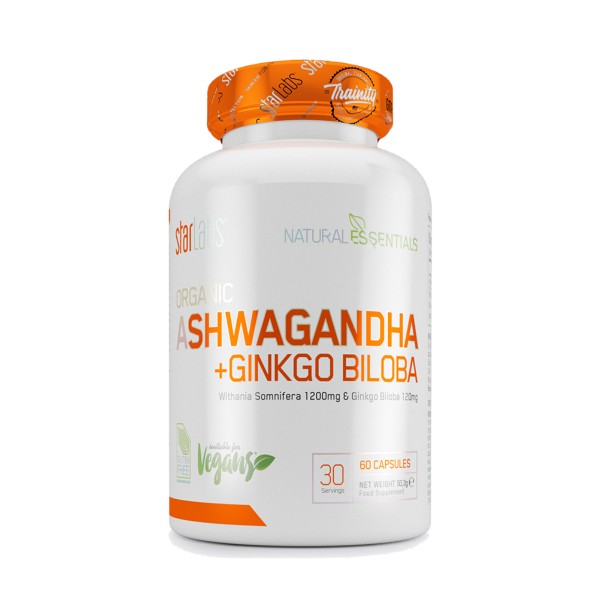 Ashwagandha + Ginkgo Biloba - 60 caps.