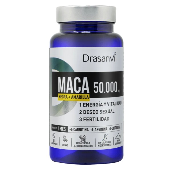 Maca 50.000 mg Negra + Amarilla - 60 tabls.