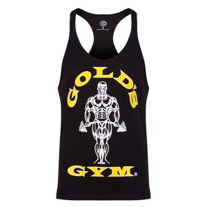 GGVST003 - Stringer Joe Premium Black - Camiseta Gold Gym Tirantes Negra -  PonteMASfuerte