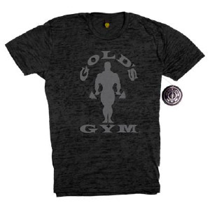 Camiseta Clasica Gold Gym Negra logo gris