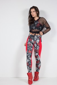 FBL11034 Vermelho Blouse - Top LBM Floral 01