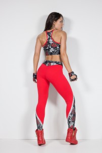 FBL11034 Vermelho Blouse - Top LBM Floral 01