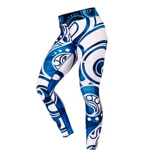 TRECGIRL 009 - LEGGINGS/BLUE-WHITE - Mallas Trec Nutrition Chica Azules
