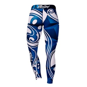 TRECGIRL 009 - LEGGINGS/BLUE-WHITE - Mallas Trec Nutrition Chica Azules