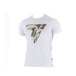 TW T-SHIRT PLAYHARD 013 CAMO GREY MELANGE - Camiseta Trec Nutrion Blanca