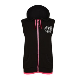 Ladies Sleeveless Hoodie - Black